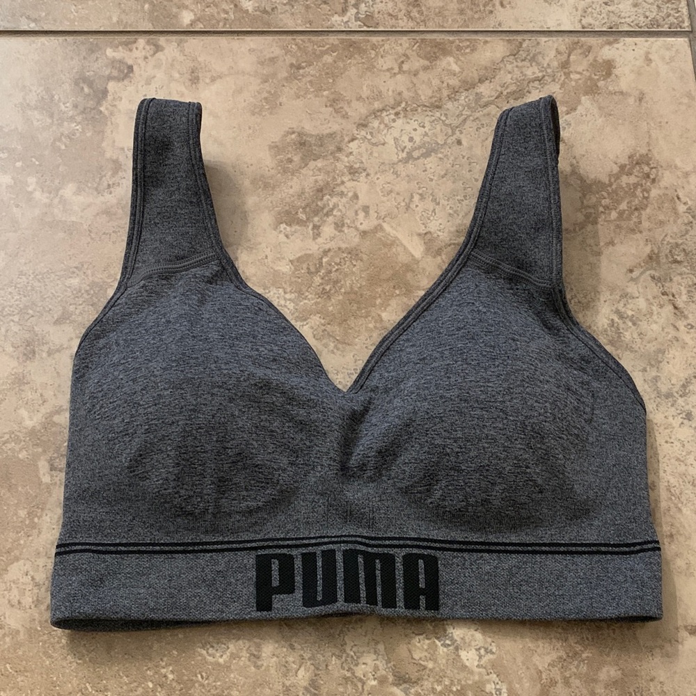 NEW NWOT PUMA Charcoal Sports Bra L